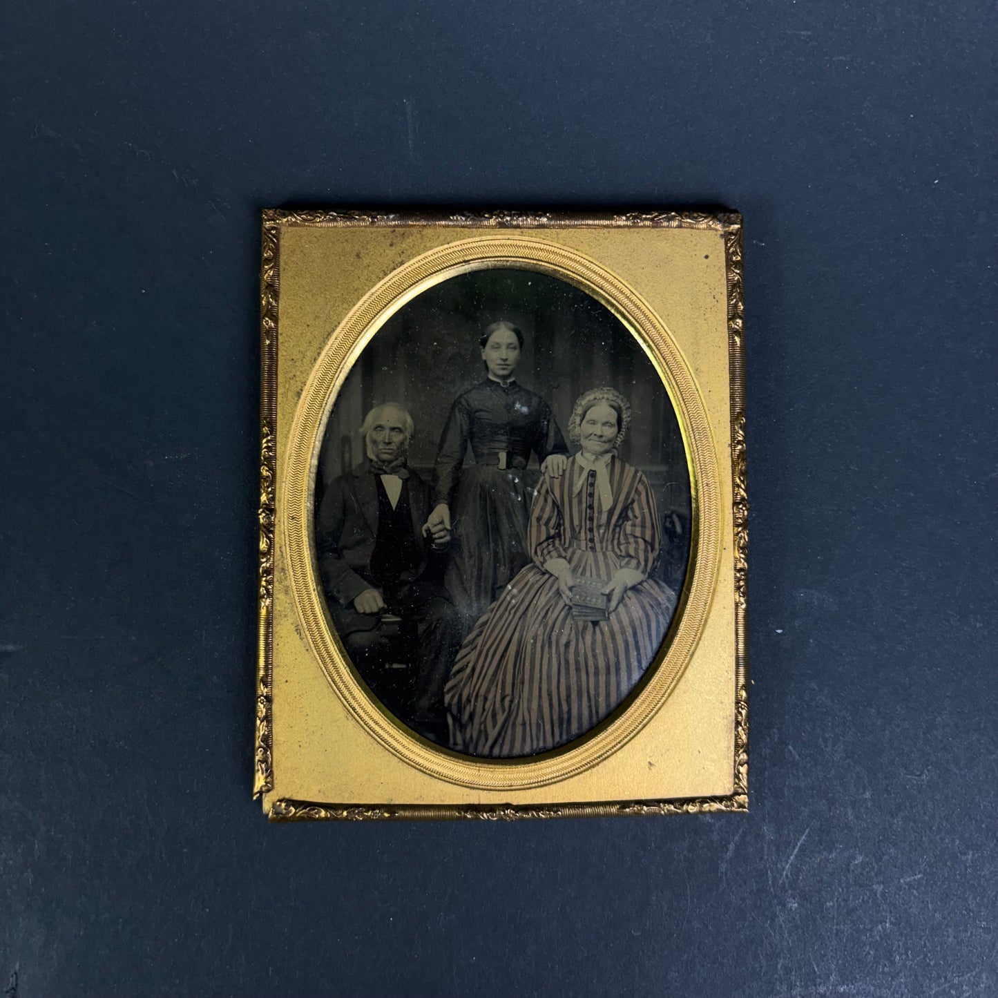 Victorian Tintype Family Portrait of Three Generations c.1865–1875