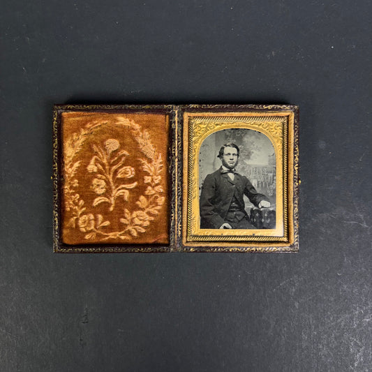 Victorian Leather Cased Tintype Portrait of Young Gentleman c.1860–1870
