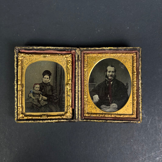 Victorian Double Union Case with Tintypes/Cased Photographs c.1860–1870