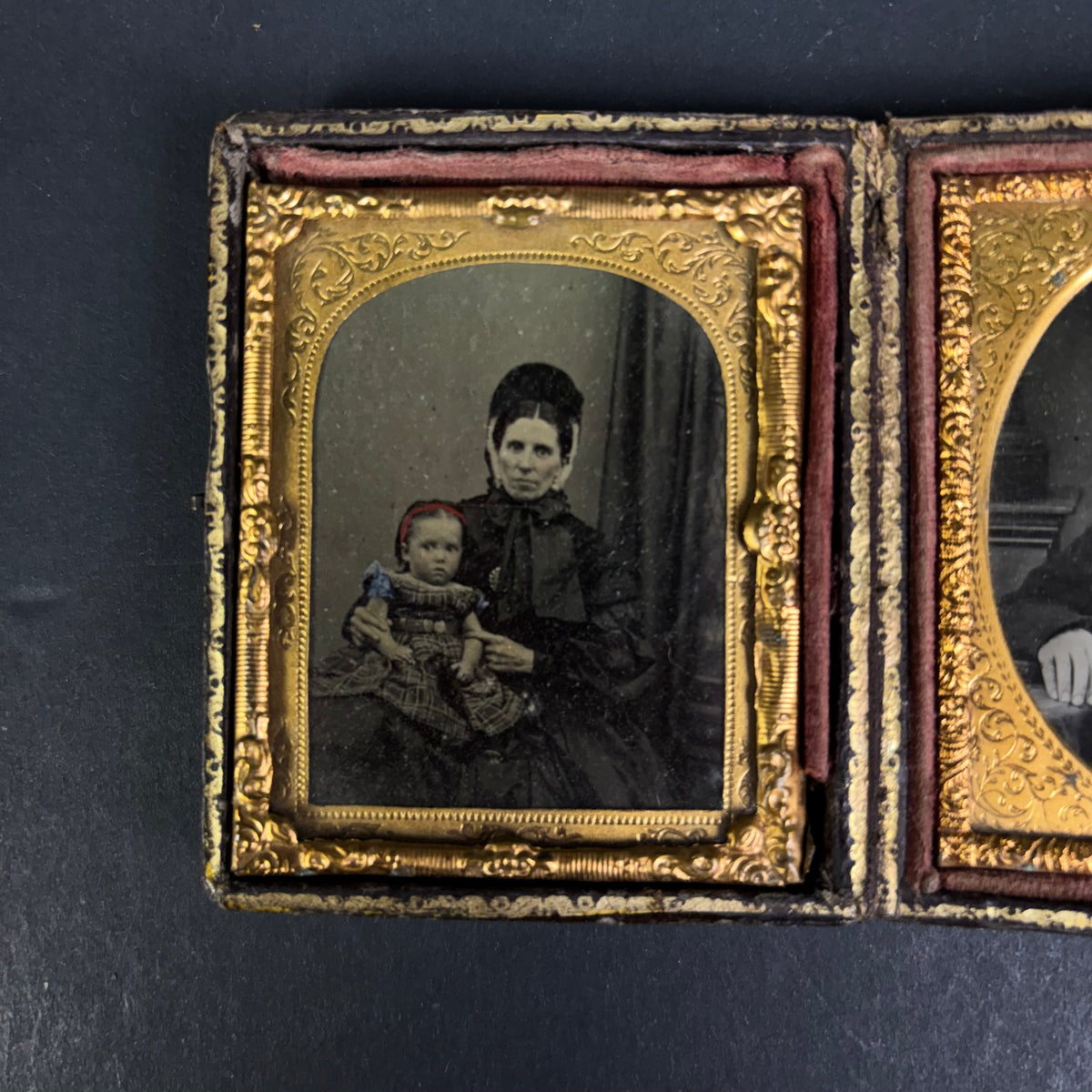 Victorian Double Union Case with Tintypes/Cased Photographs c.1860–1870