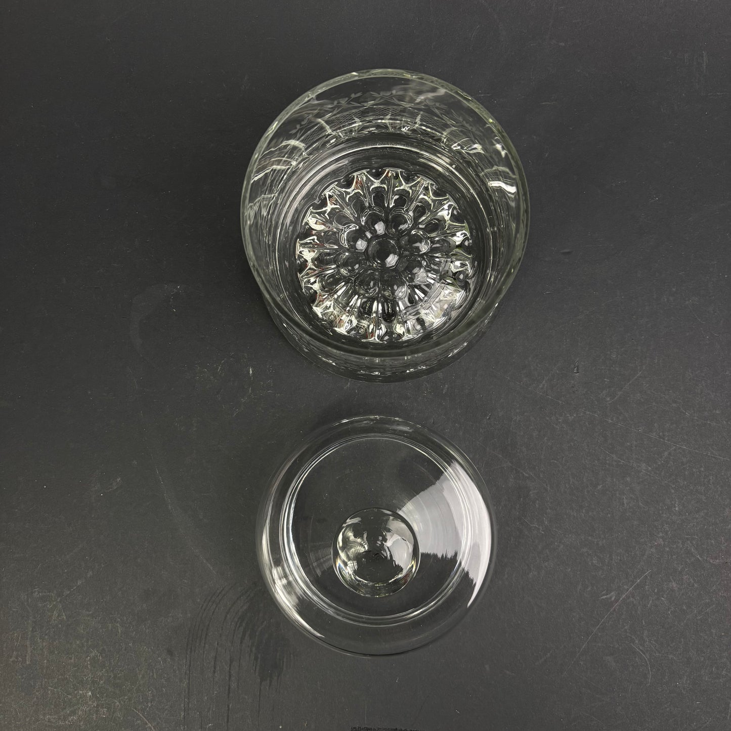 Heavy Cut Crystal Biscuit Barrel with Lid