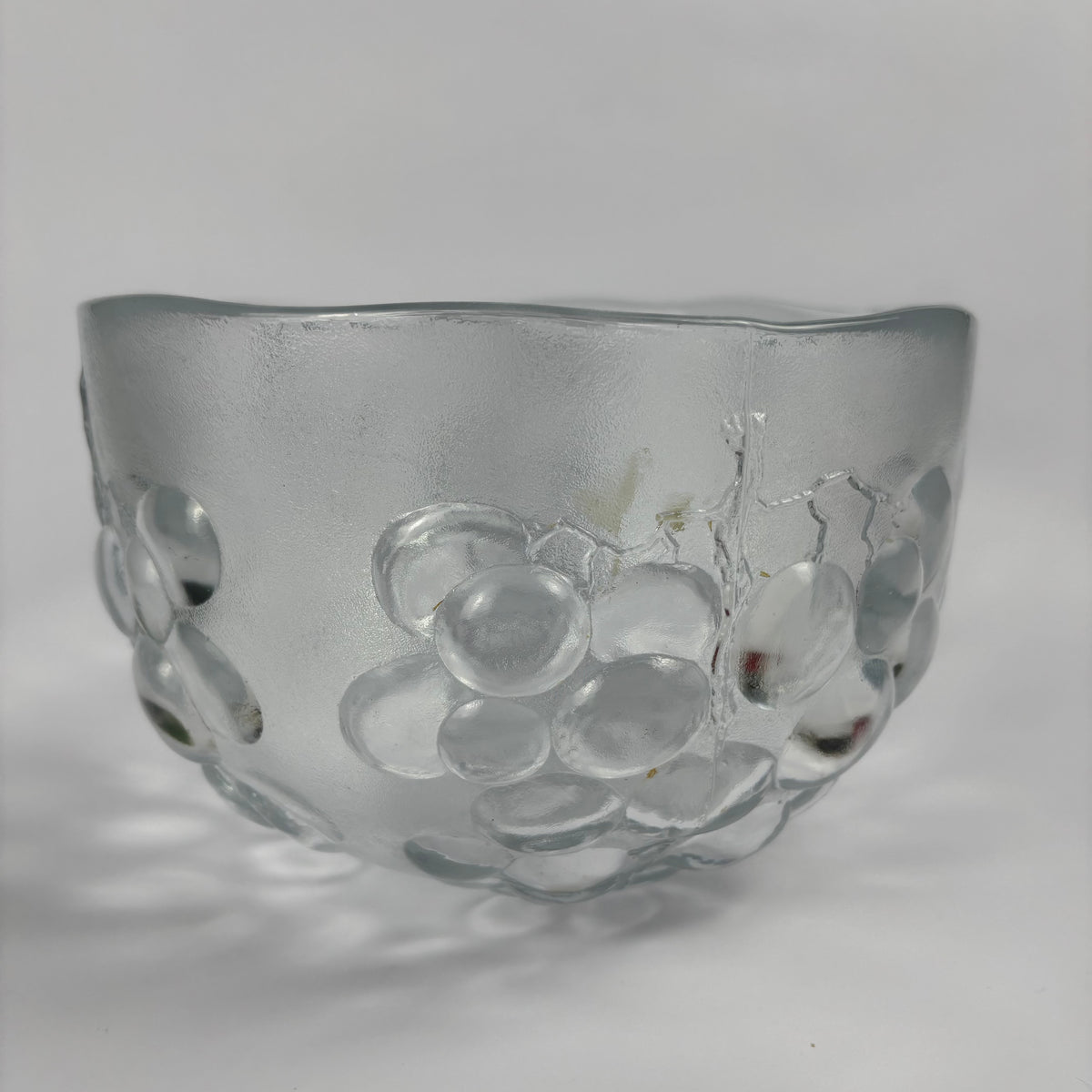 Kosta Boda Large Textured Glass Grape Bowl – Approx. 24 cm