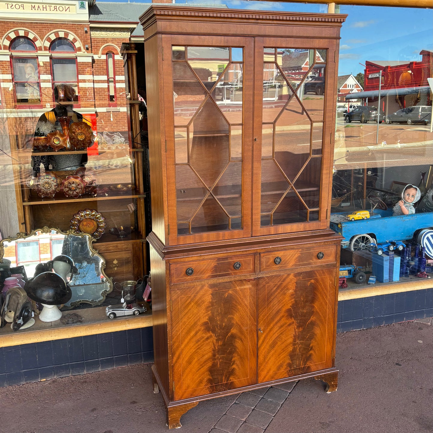 Vintage Mahogany Cabinet with Astragal Doors