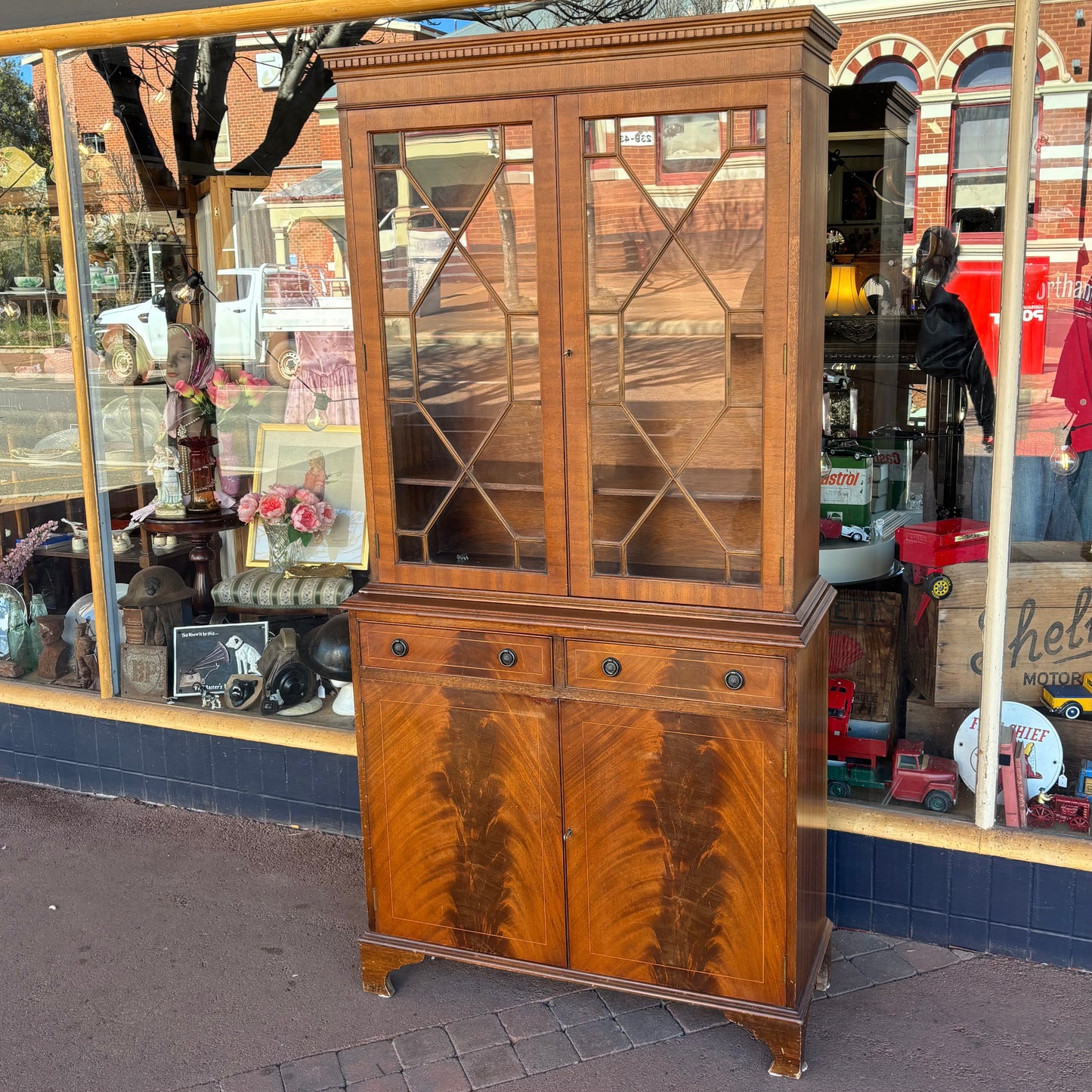 Vintage Mahogany Cabinet with Astragal Doors