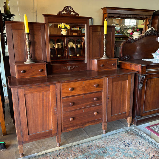 Early 20th Century West Australian Jarrah Sideboard with Period Mirror Back