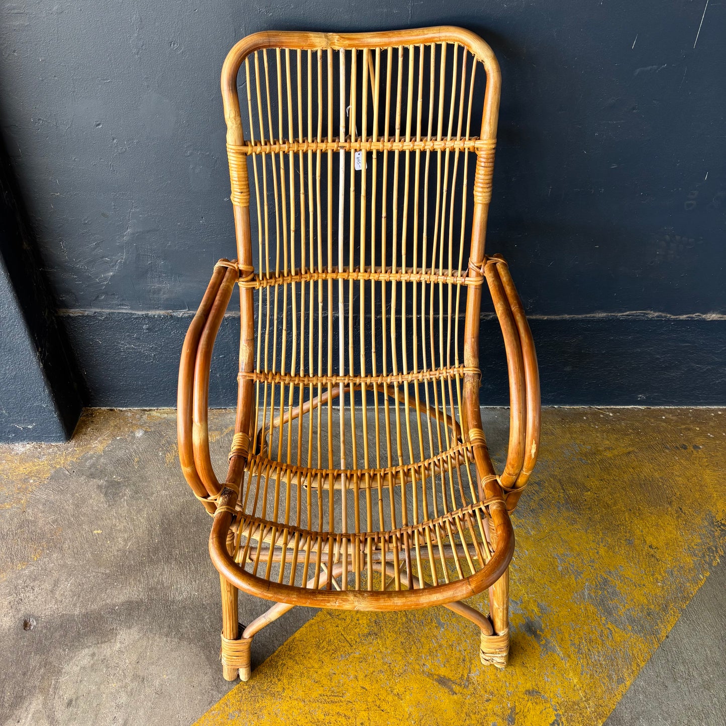Vintage Rattan Lounge Chair (1970s Coastal Style)