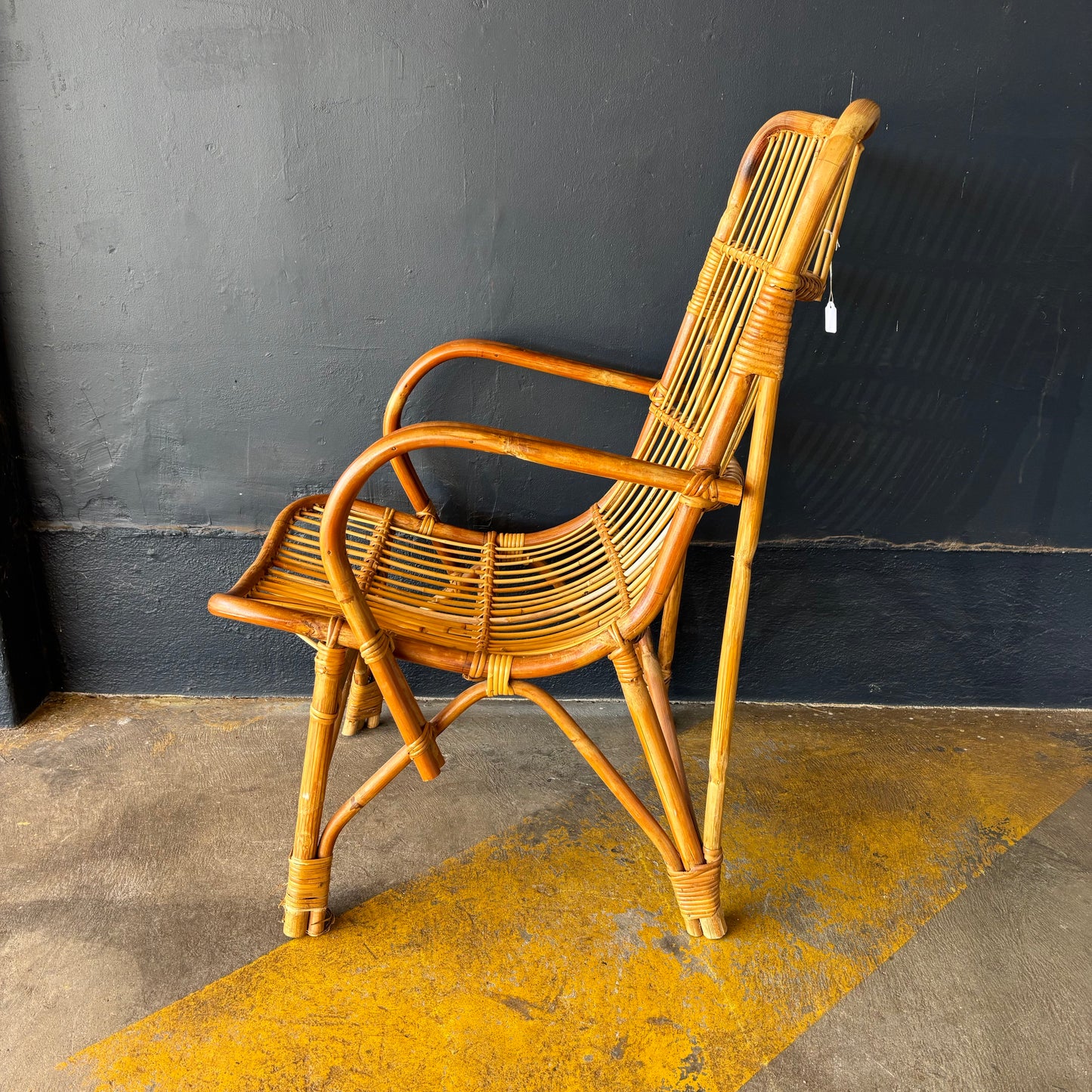 Vintage Rattan Lounge Chair (1970s Coastal Style)