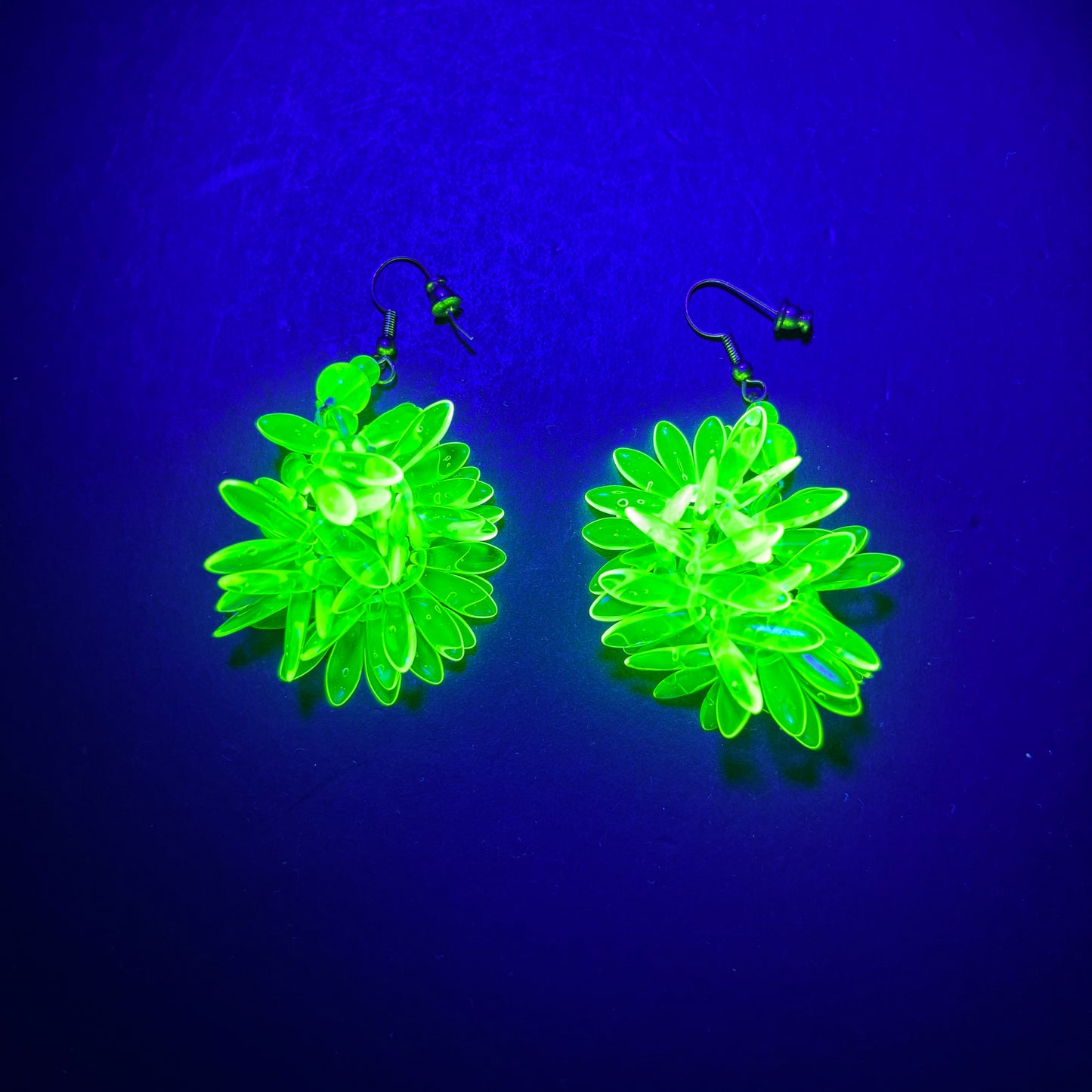 Vintage Uranium Glass Cluster Earrings c.1950s–1970s