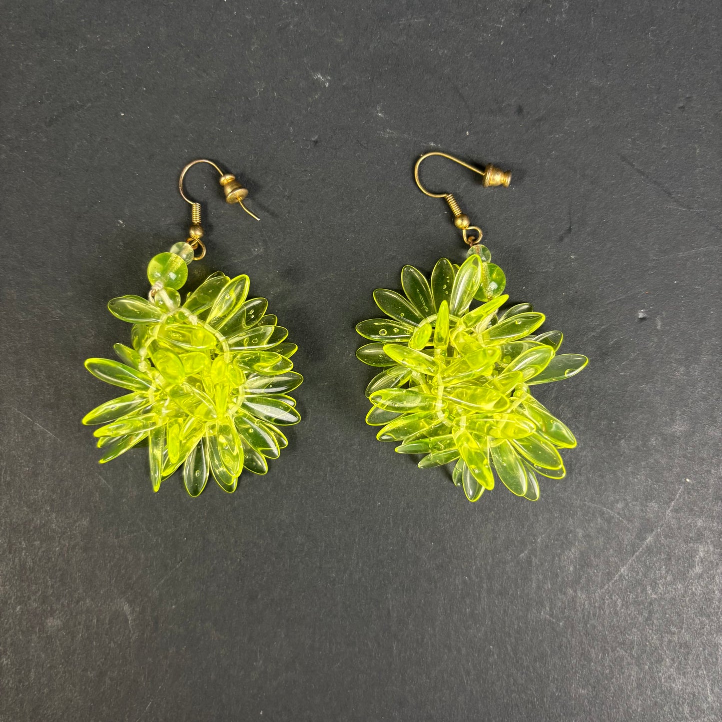 Vintage Uranium Glass Cluster Earrings c.1950s–1970s
