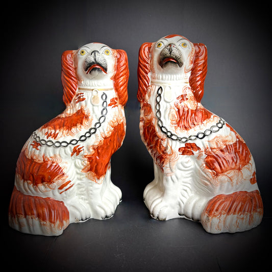 Pair of antique Staffordshire Spaniels