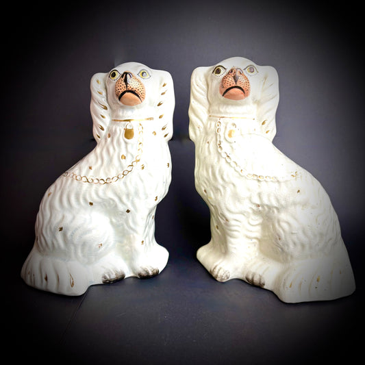 Pair of antique Staffordshire Spaniels
