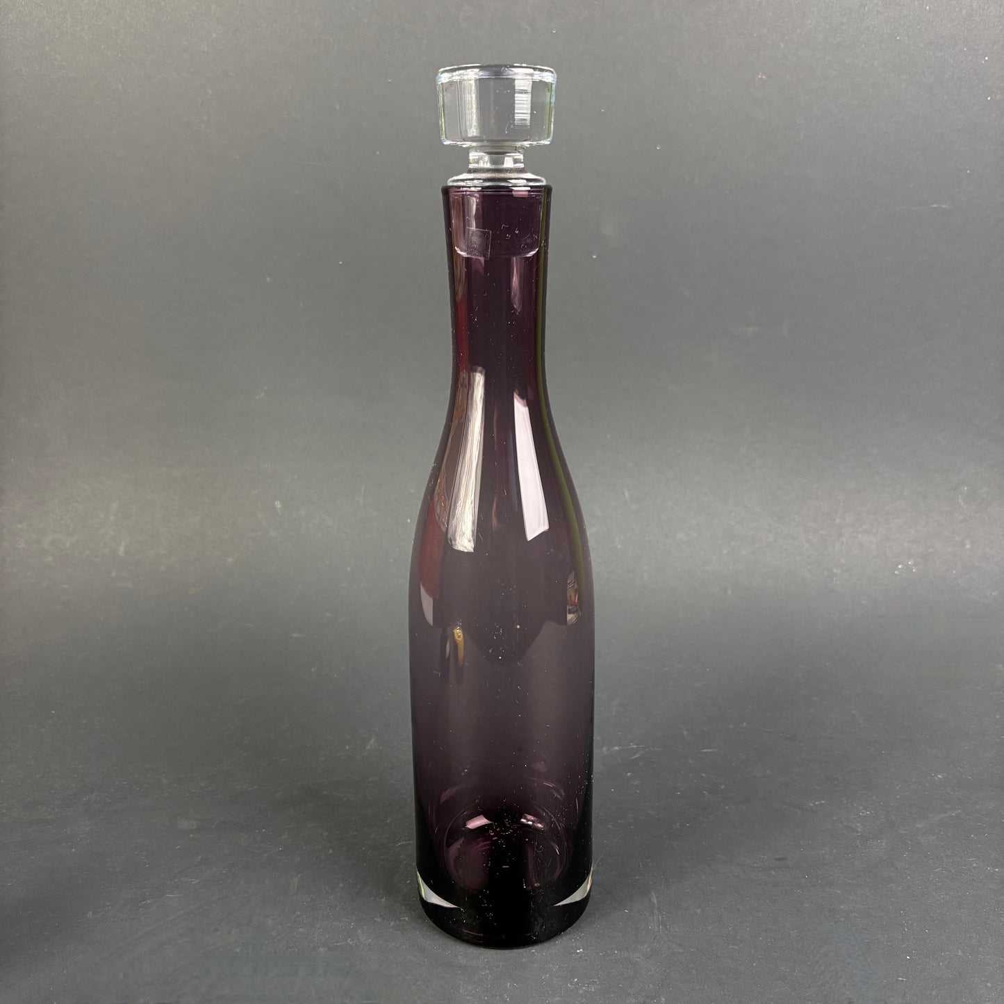 Vintage Amethyst Glass Decanter with Stopper