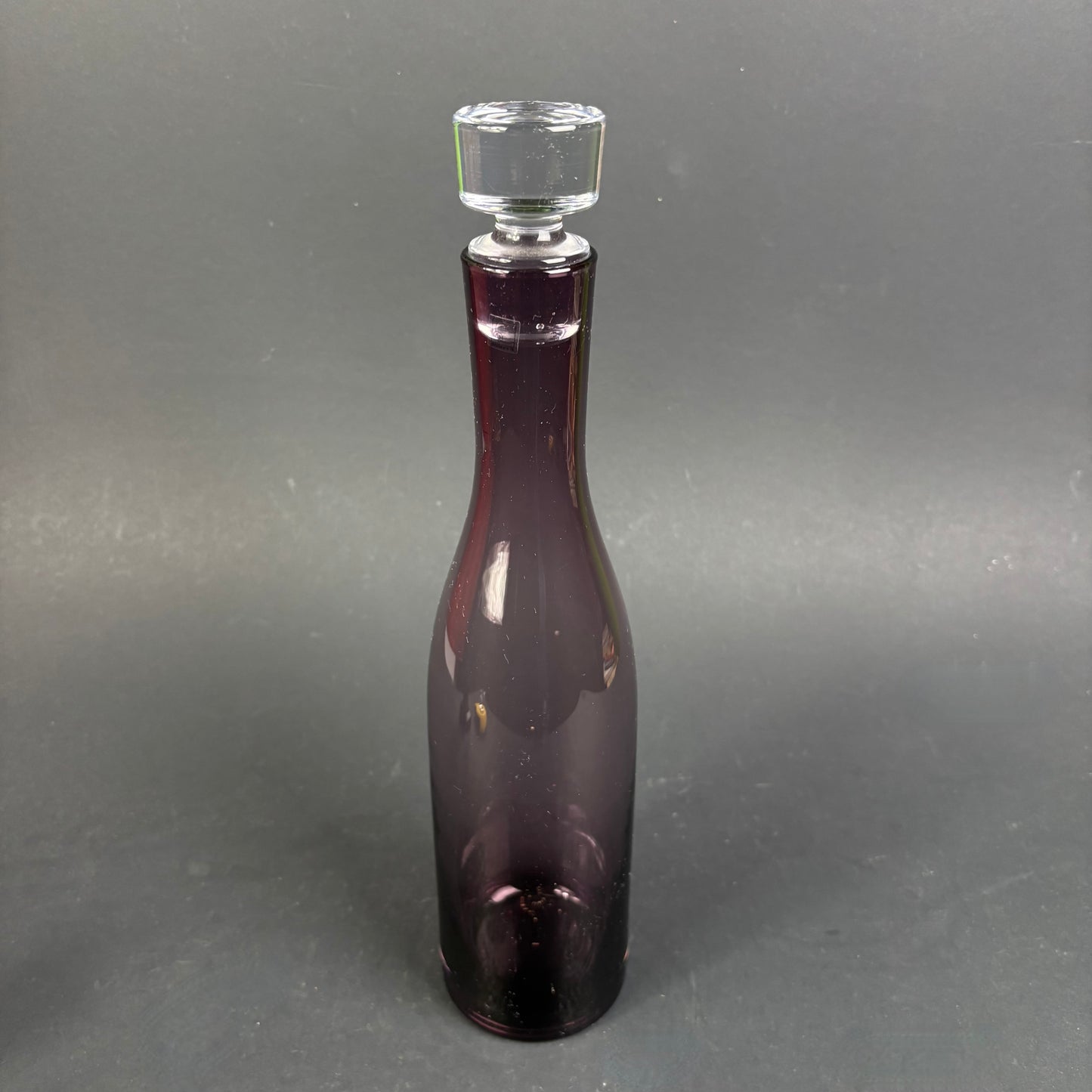 Vintage Amethyst Glass Decanter with Stopper