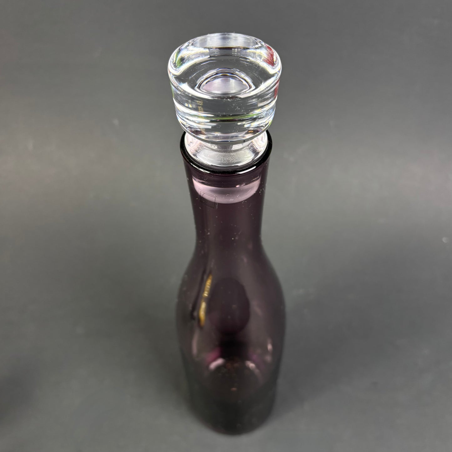 Vintage Amethyst Glass Decanter with Stopper
