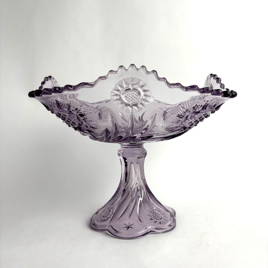 Vintage Crown Crystal Glass Australia amethyst comport