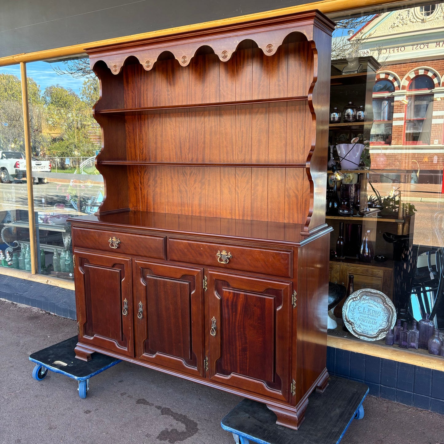 Vintage TH Brown & Sons Jarrah Hutch Dresser c.1980