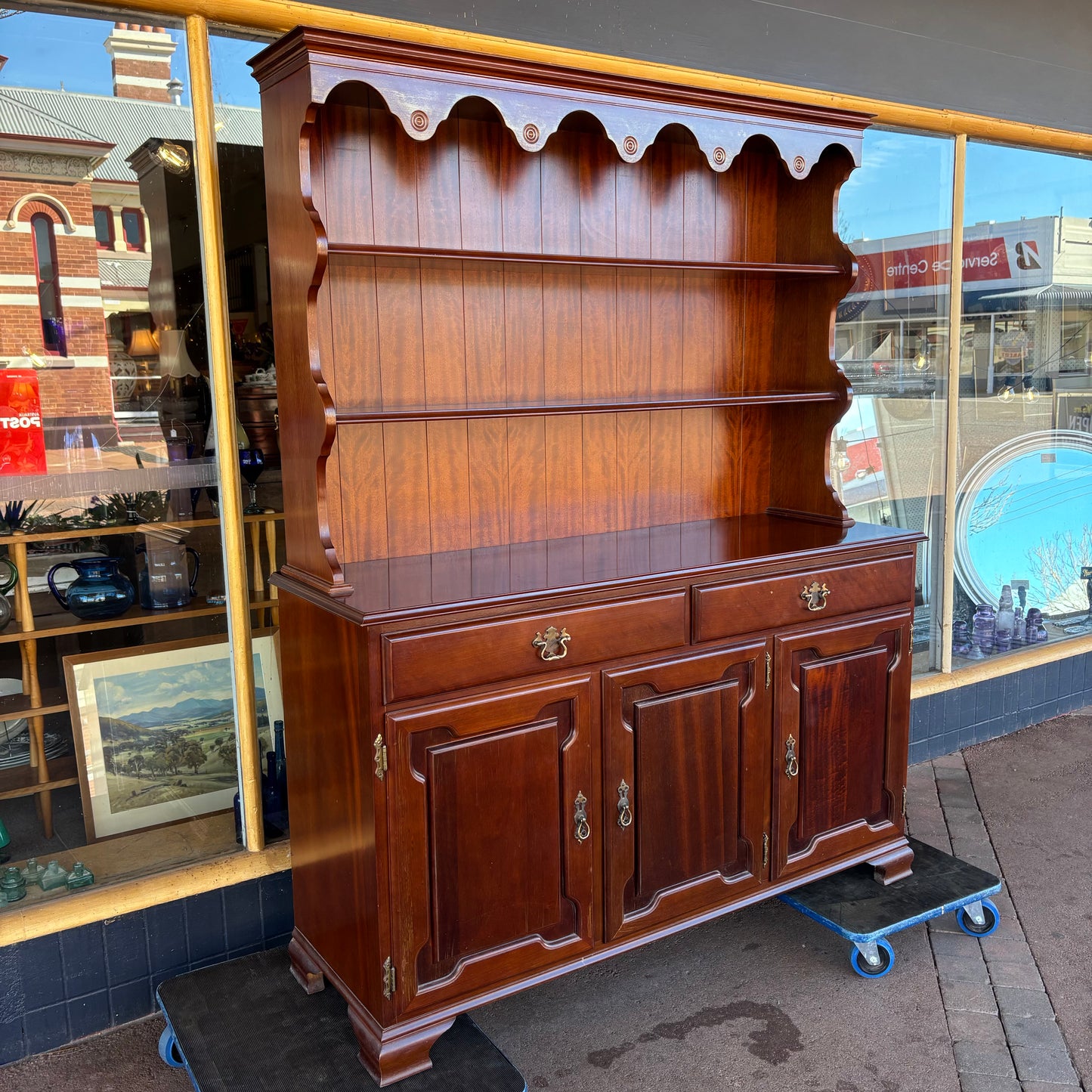 Vintage TH Brown & Sons Jarrah Hutch Dresser c.1980