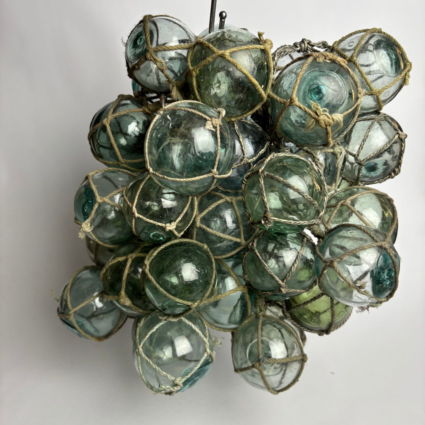Vintage Japanese Glass Fishing Float Cluster – Hand Blown Nautical Net Floats