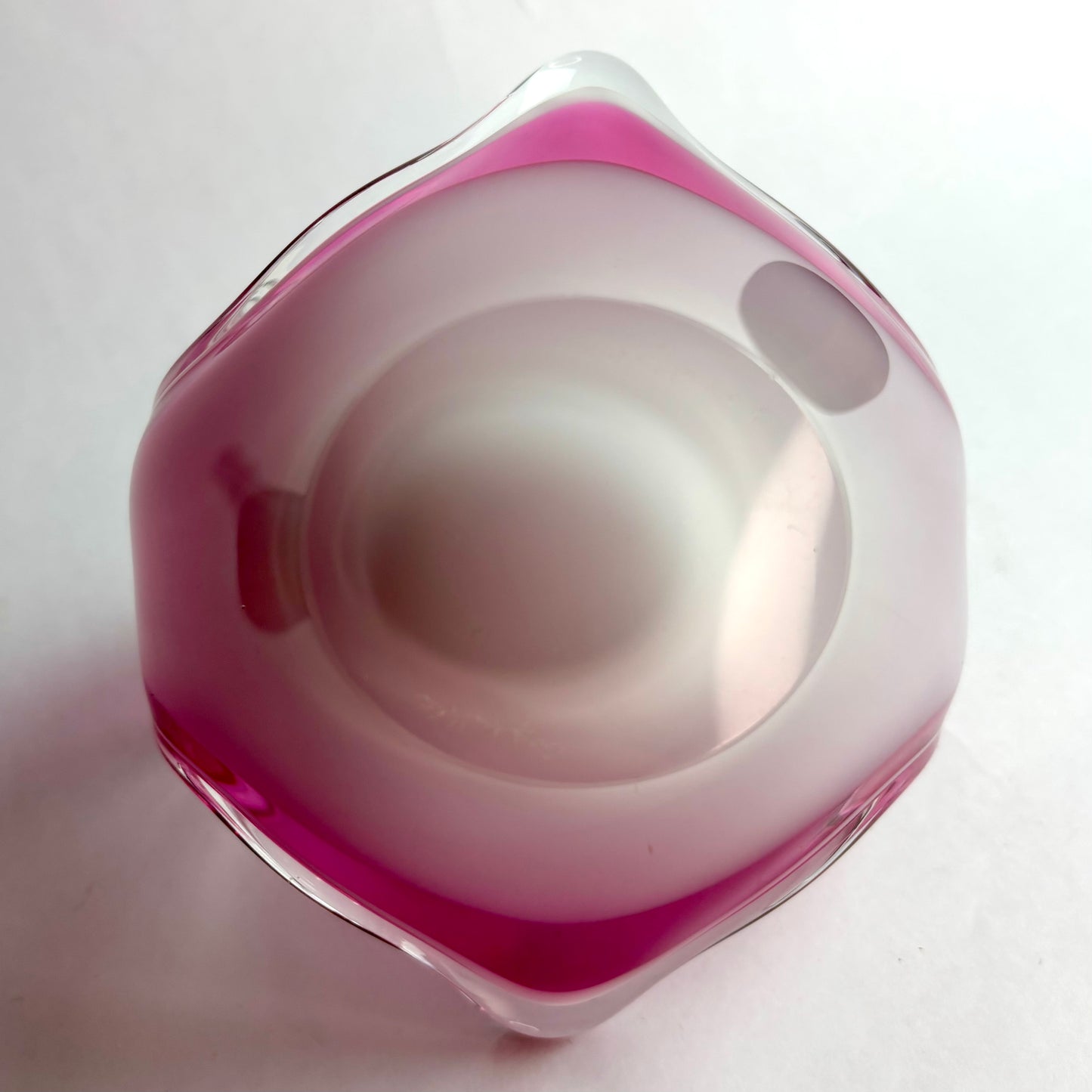 1992 V. Nason & C. Murano Sommerso Glass Basket – Pink