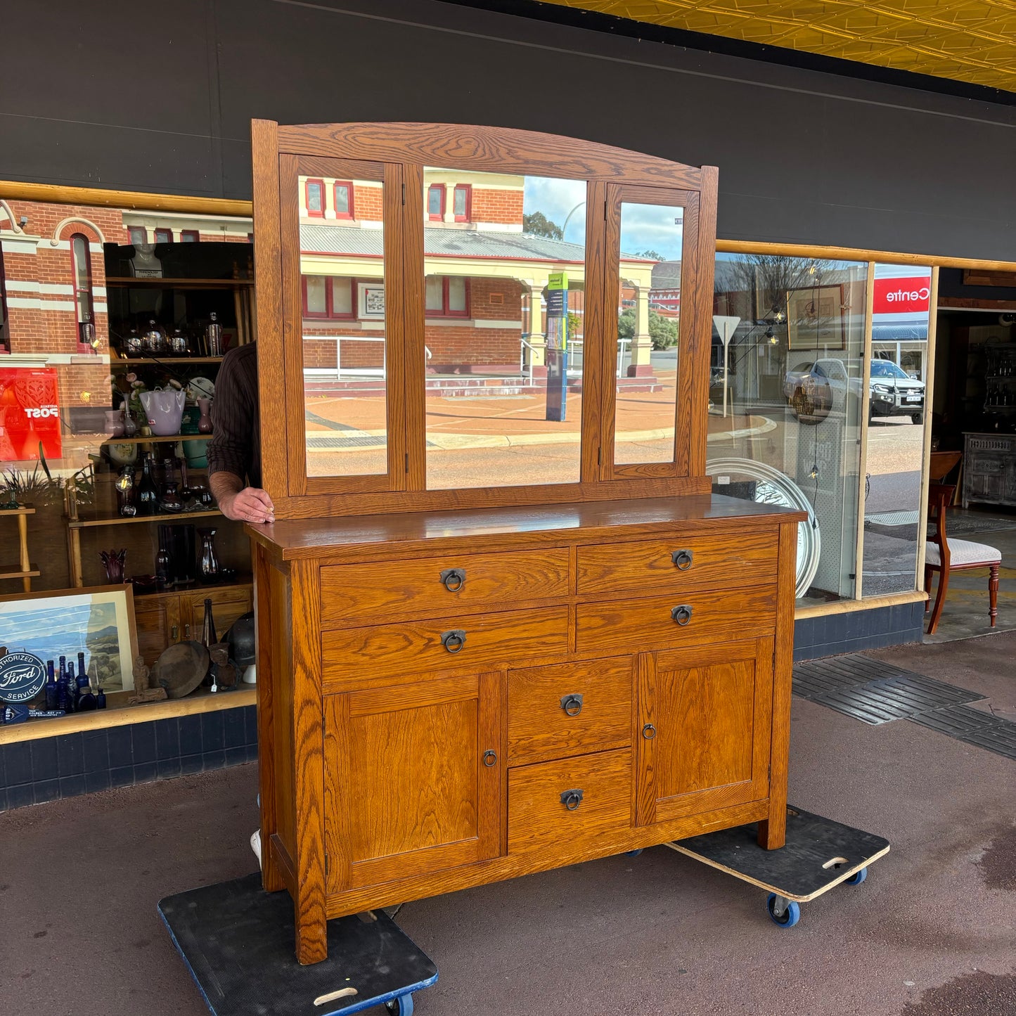 Solid Oak "Matisse" 8-Drawer Dresser with Mirror