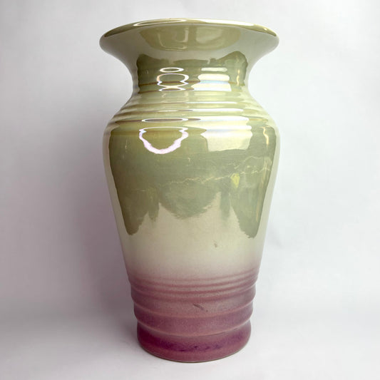 Wembley Ware Lustre Vase – 28cm – Celadon & Mauve – Western Australia