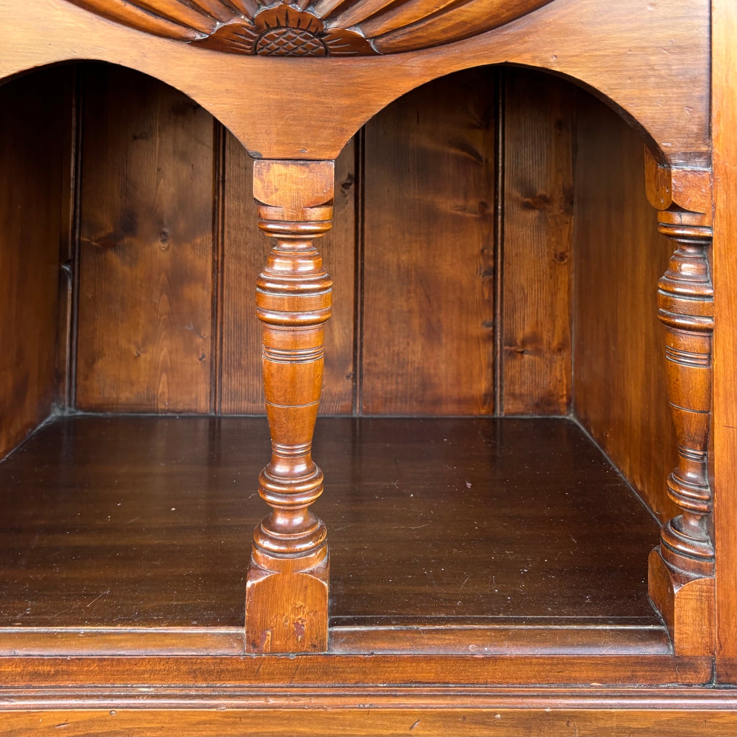 Victorian Carved Walnut Mirror Back Sideboard / Buffet c.1900