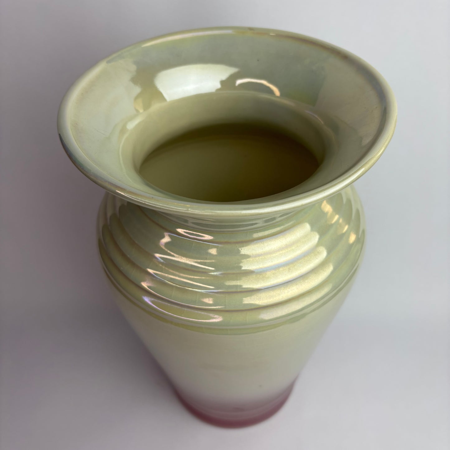 Wembley Ware Lustre Vase – 28cm – Celadon & Mauve – Western Australia