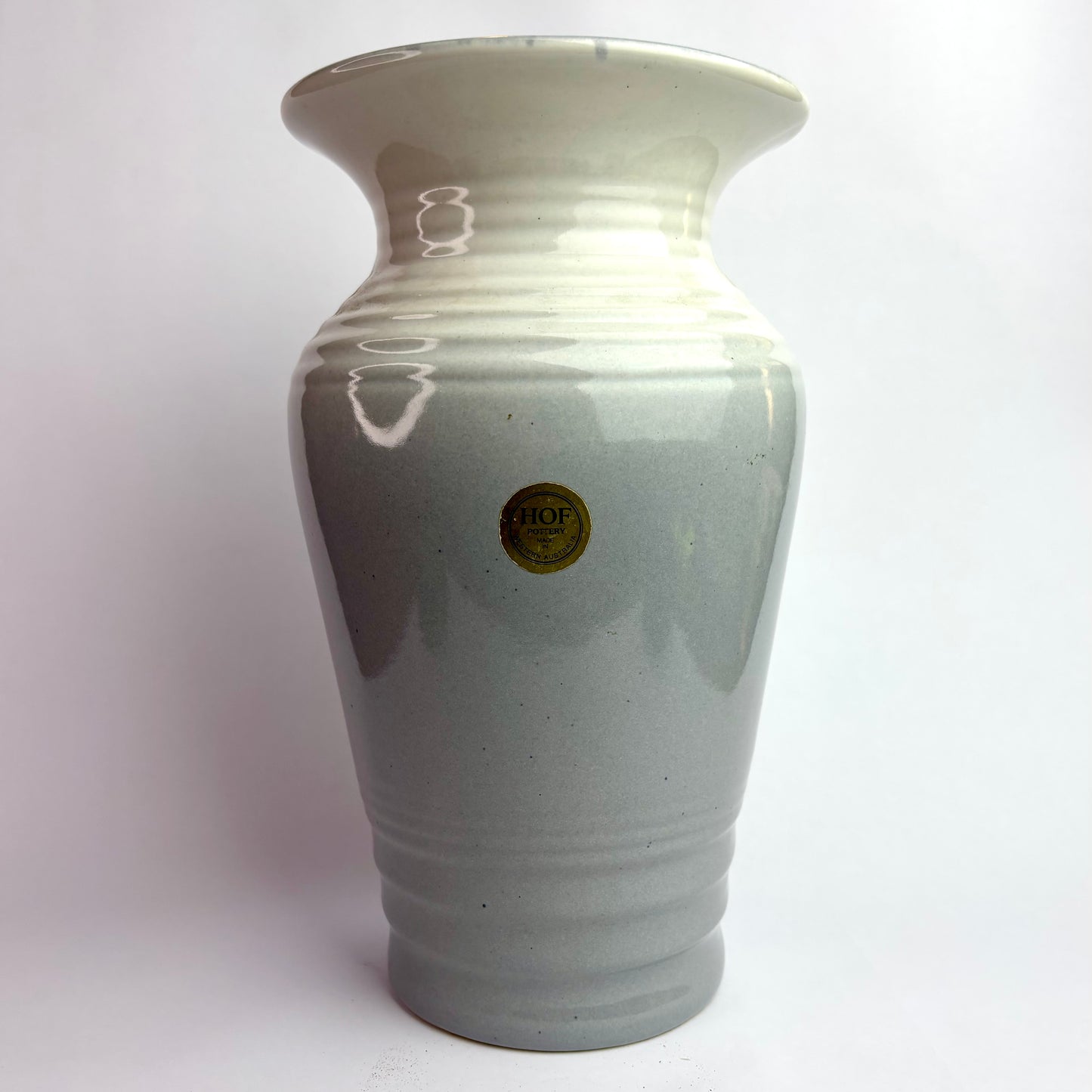 Höf Pottery Vase – 28cm – Blue Grey Glaze – Western Australia