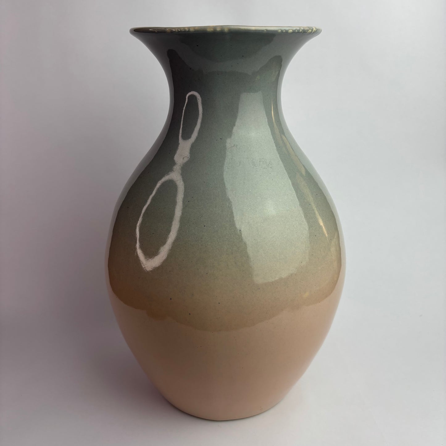 Höf Pottery Bottle Vase – 33cm – Sage & Cream – Western Australia