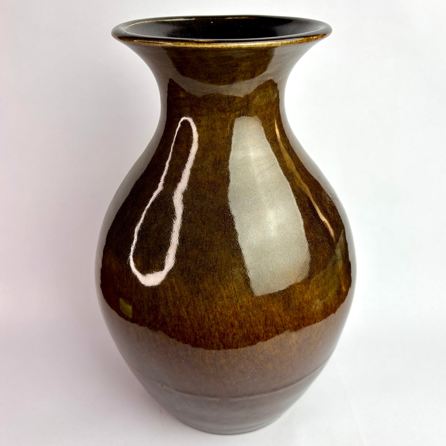 Höf Pottery Large Vase – 33cm – Brown Drip Glaze – Western Australia Studio Ceramic