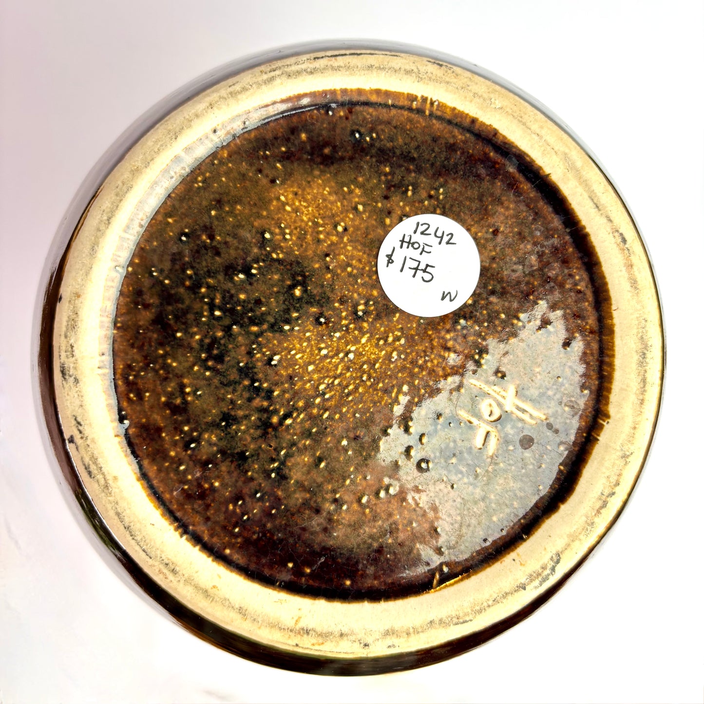 Höf Pottery Large Vase – 33cm – Honey & Iron Glaze – Western Australia Studio Ceramic