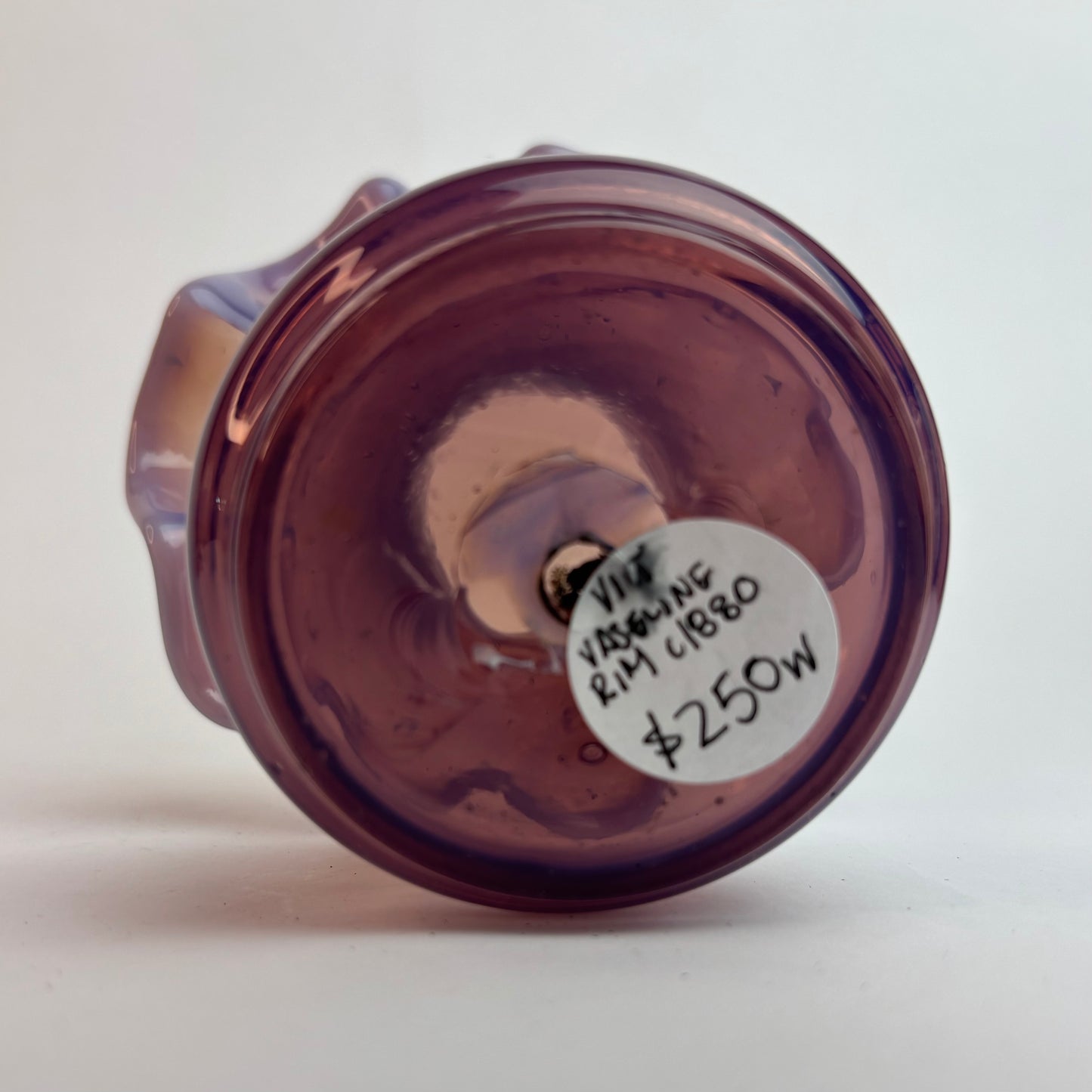 Antique Victorian Alexandrite Glass Vase – Colour Change Blue to Amethyst, Opalescent Ruffled Rim, England c.1880