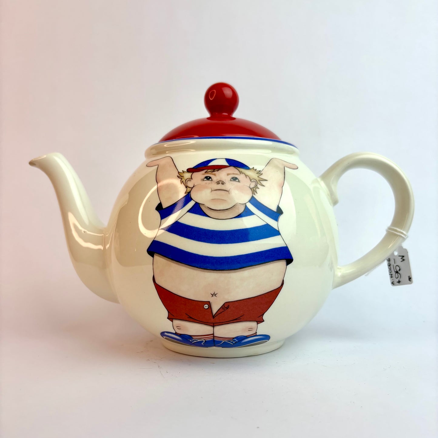 Arthur Wood “Fat Boy” Teapot with Red Lid – Made in England