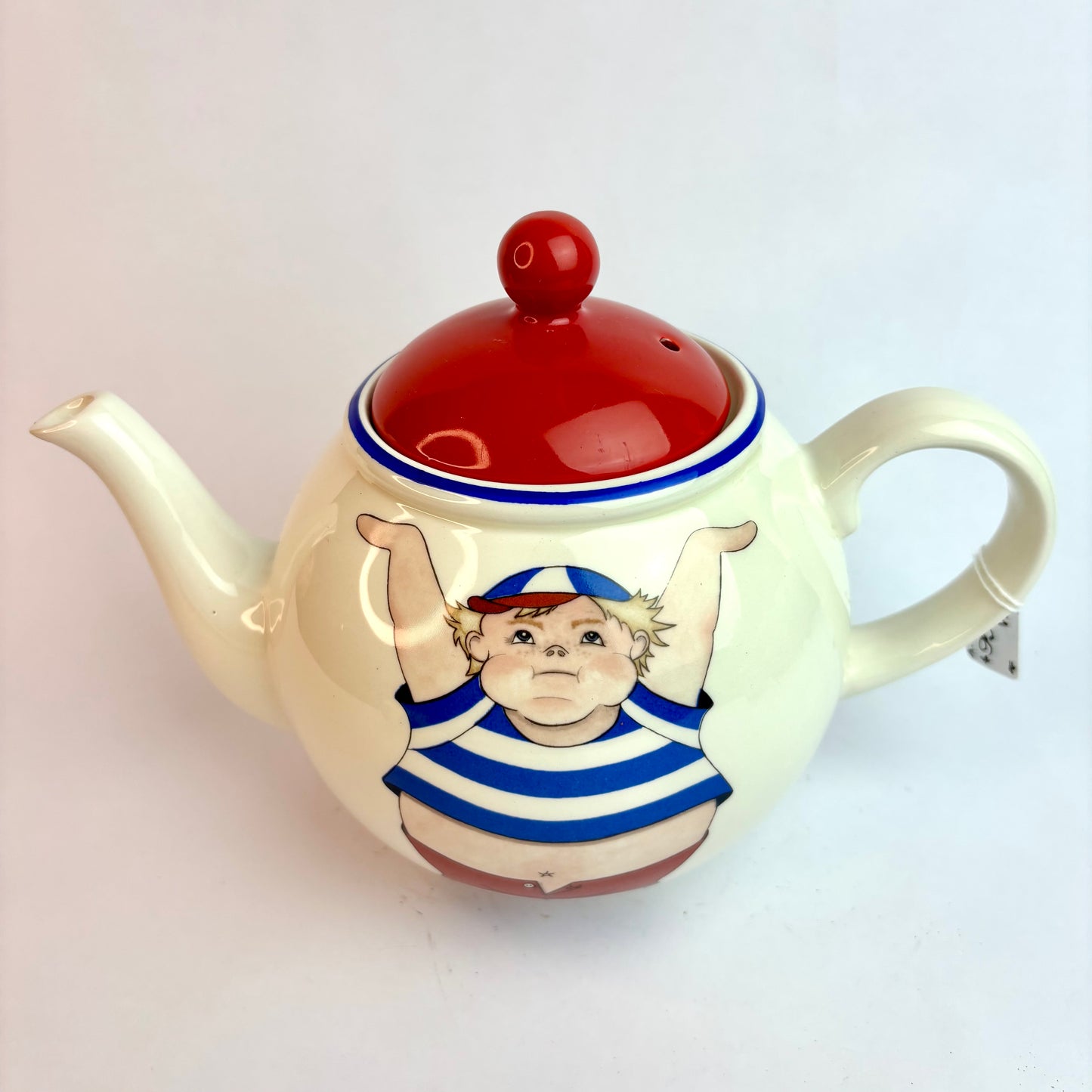 Arthur Wood “Fat Boy” Teapot with Red Lid – Made in England