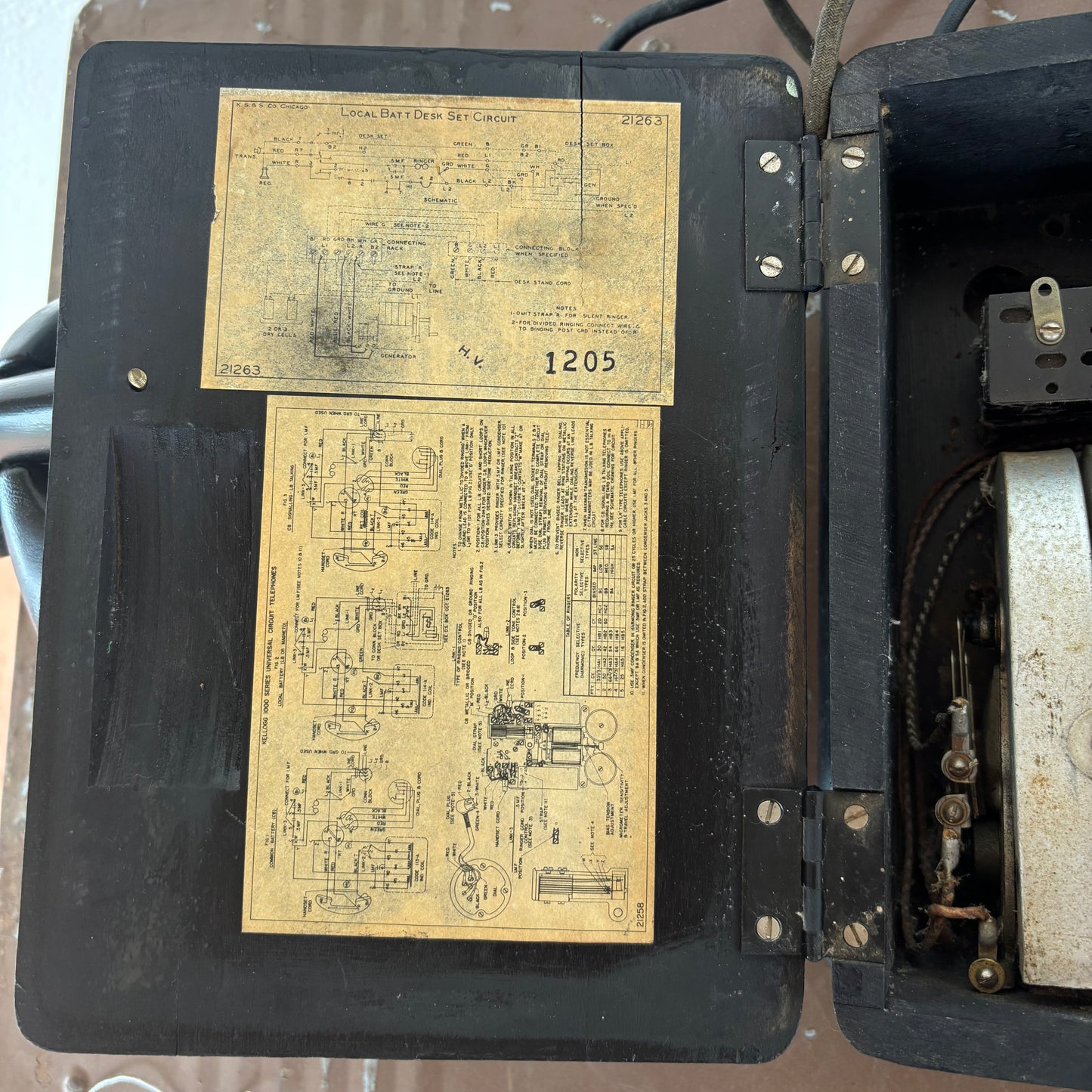 Antique Kellogg Local Battery Magneto Telephone on Original Wooden Generator Box c1930s