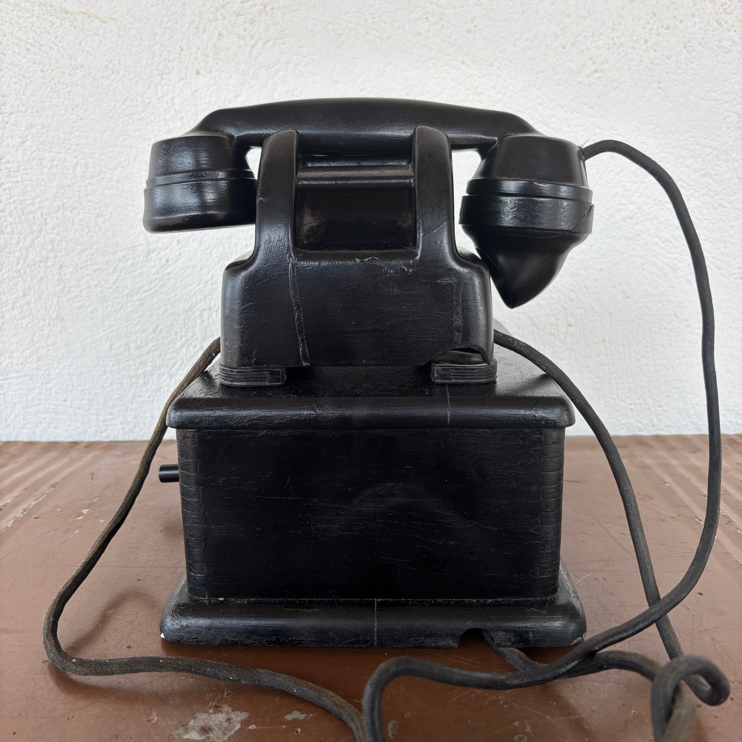 Antique Kellogg Local Battery Magneto Telephone on Original Wooden Generator Box c1930s