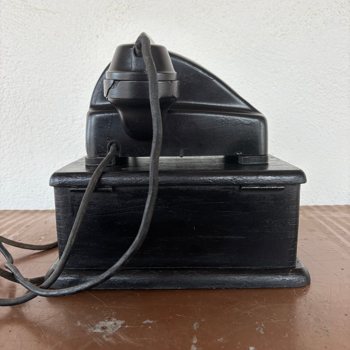 Antique Kellogg Local Battery Magneto Telephone on Original Wooden Generator Box c1930s