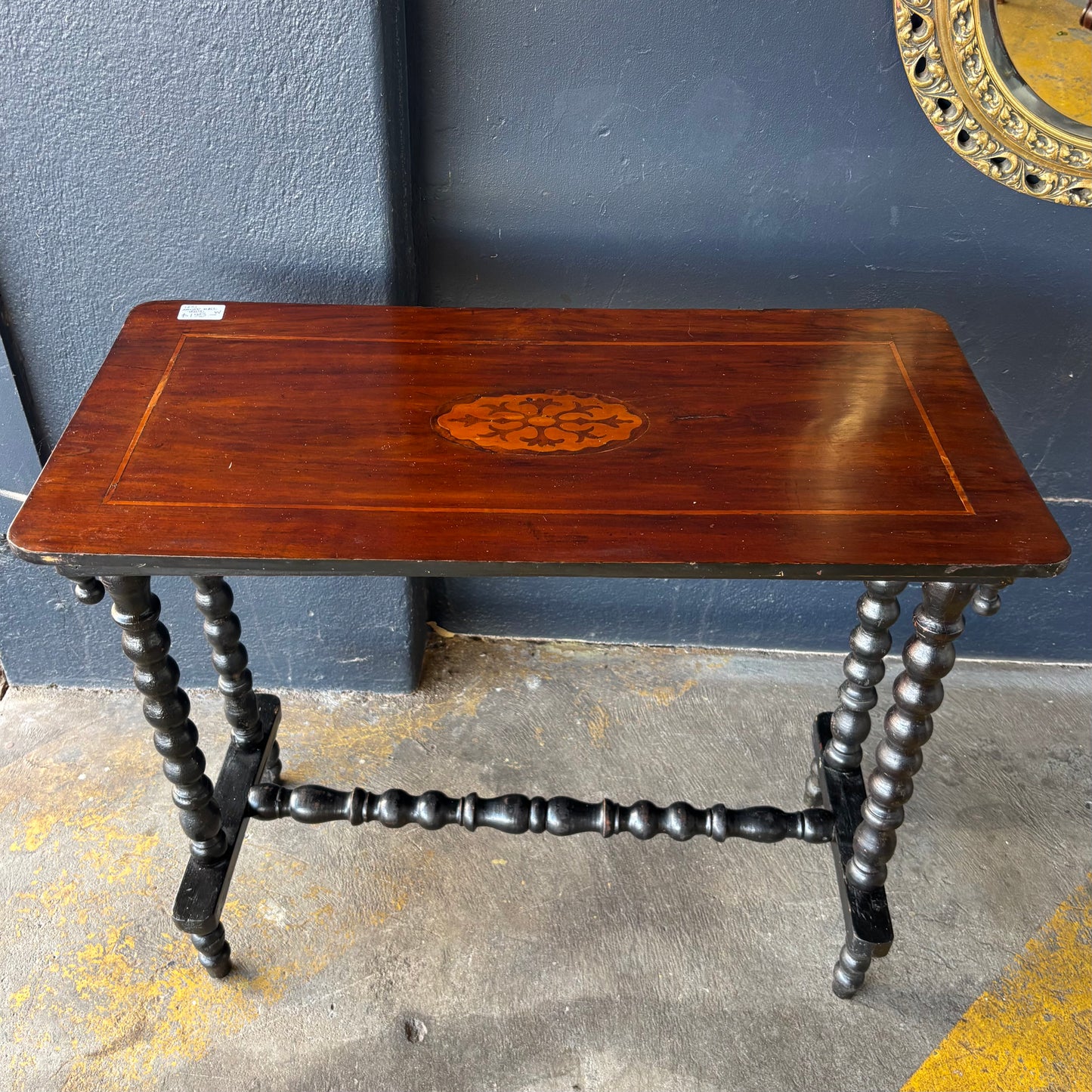 Victorian Inlaid Hall Table with Turned Legs c.1890–1910