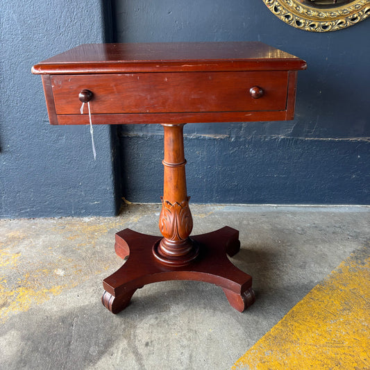 Colonial Style Reproduction Cedar Side Table with Drawer