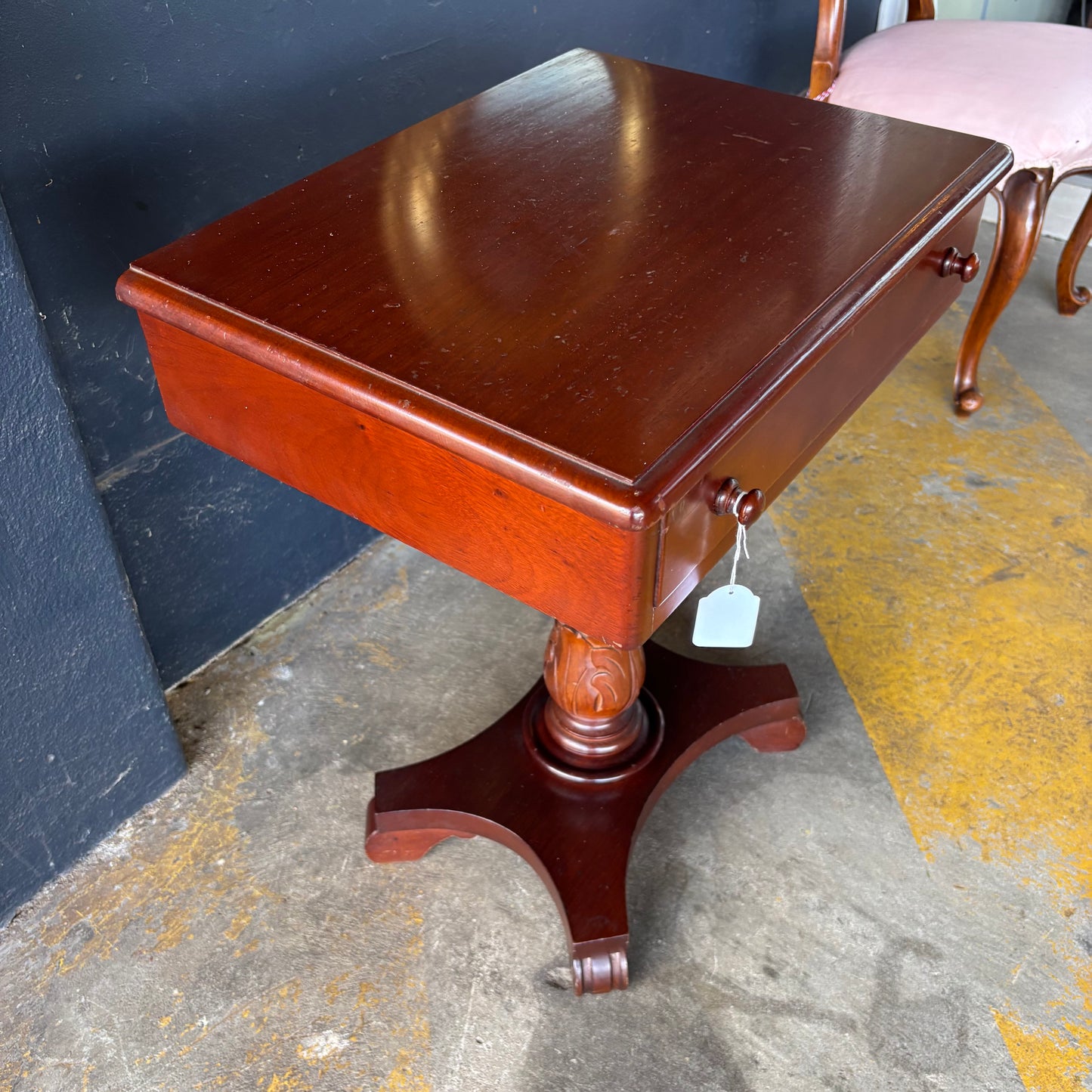 Colonial Style Reproduction Cedar Side Table with Drawer