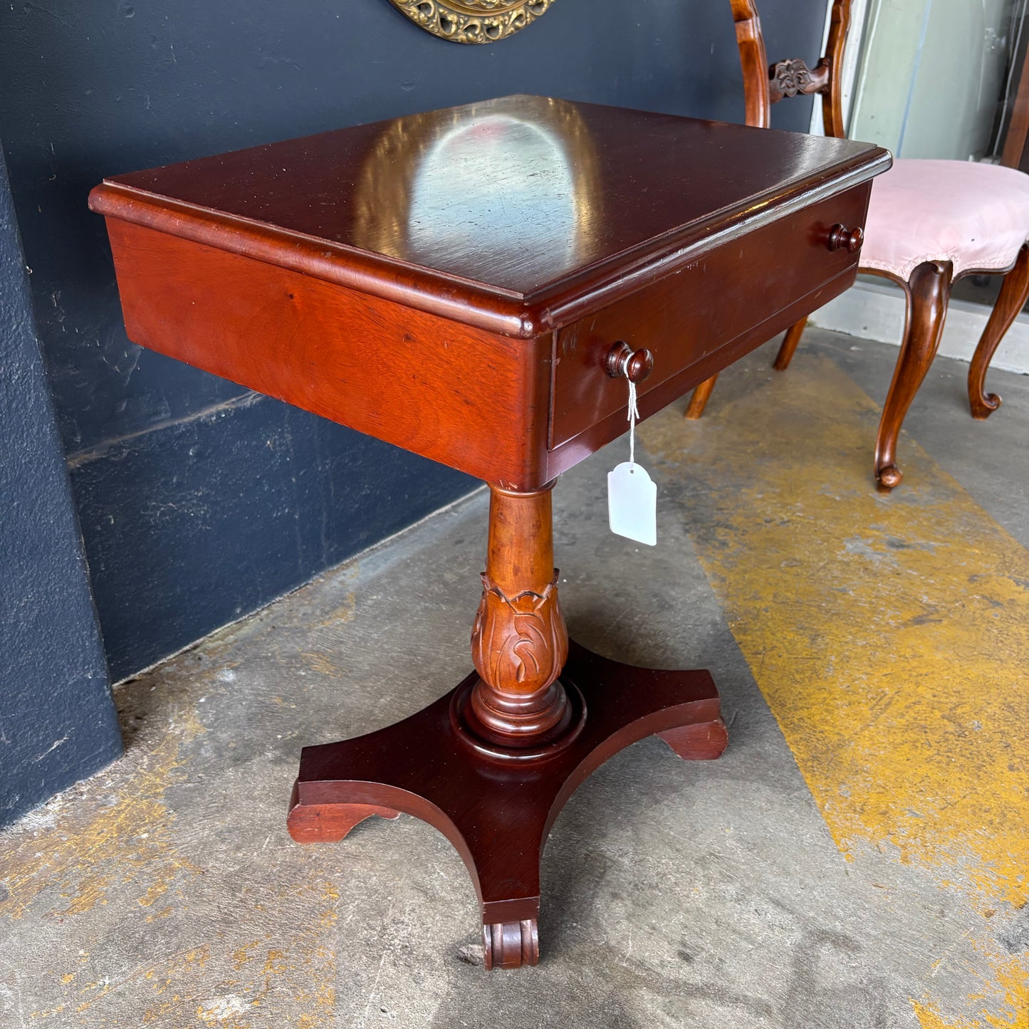 Colonial Style Reproduction Cedar Side Table with Drawer