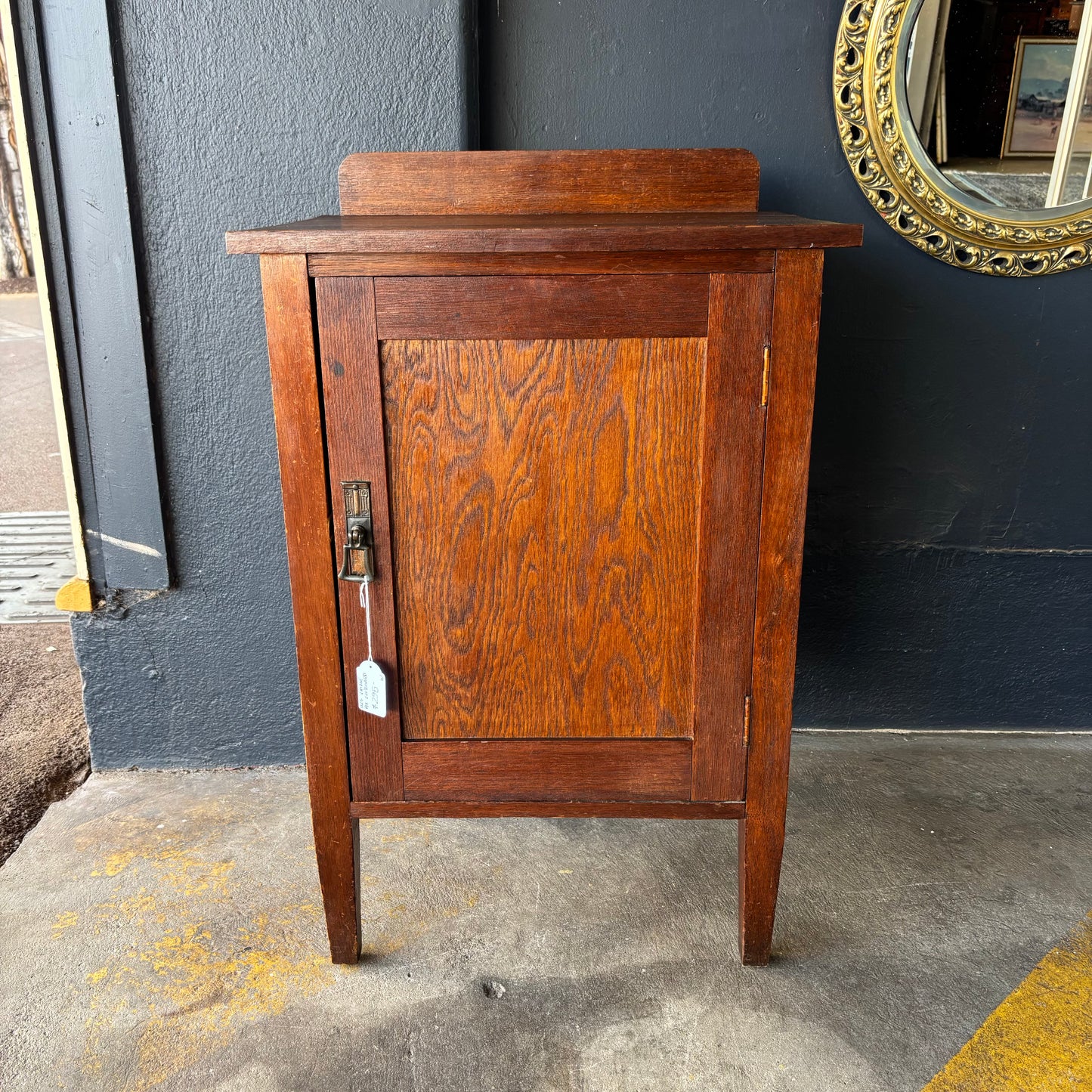 Vintage Stained Oak Bedside Cabinet c.1930–50