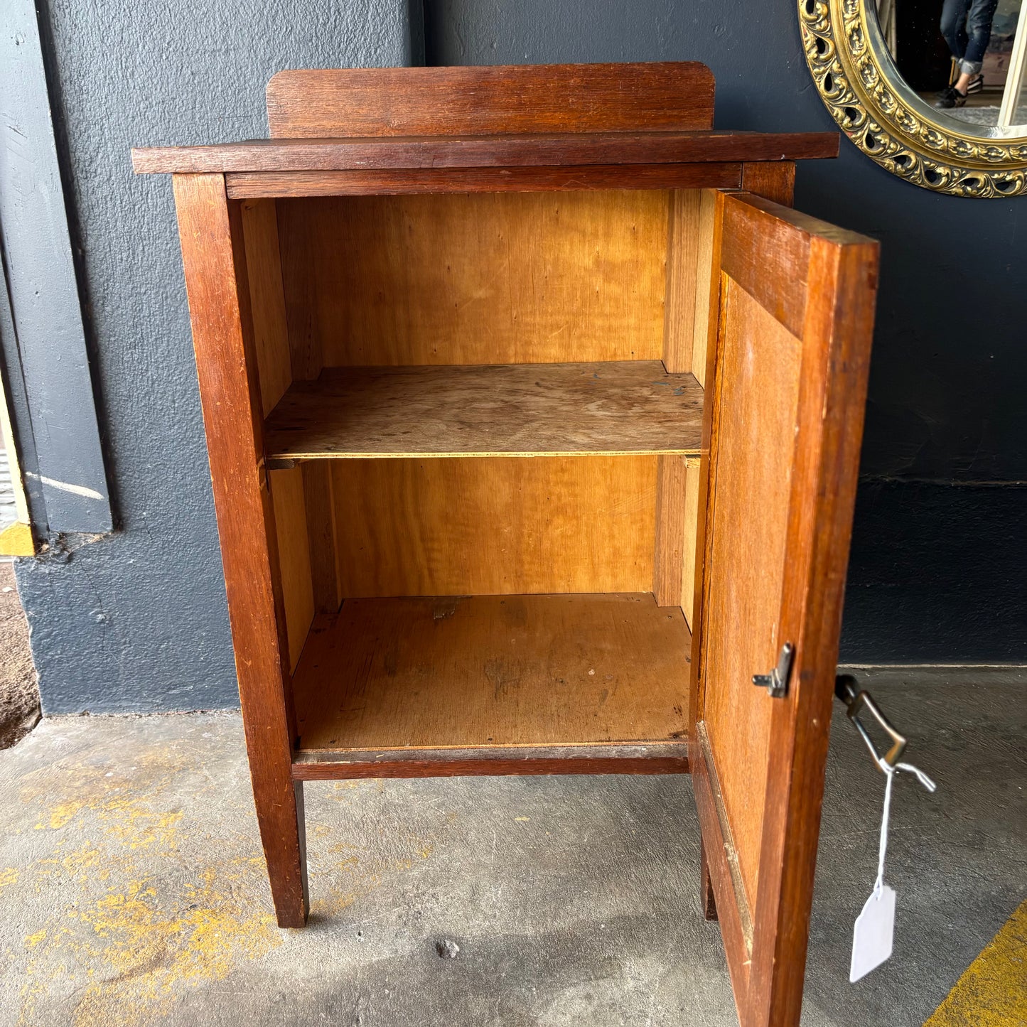 Vintage Stained Oak Bedside Cabinet c.1930–50