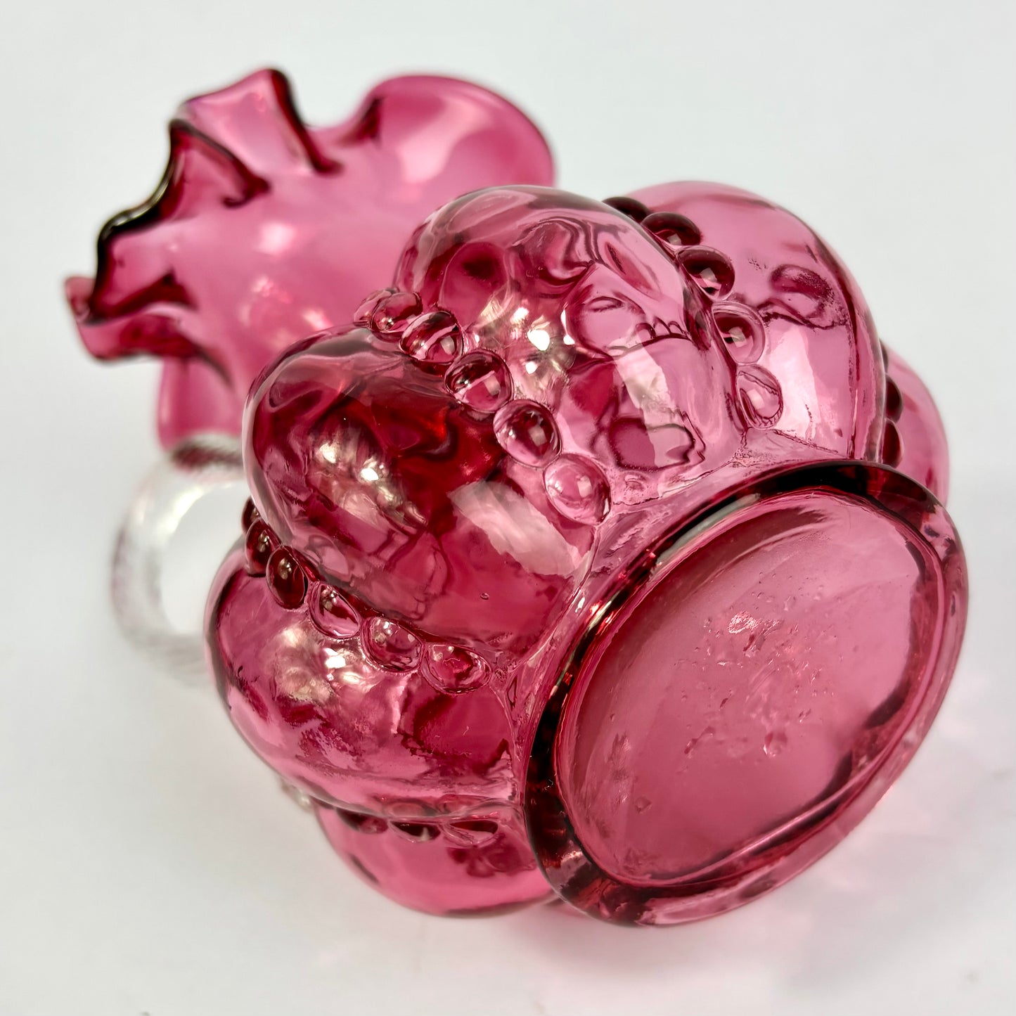 Victorian Cranberry Glass Applied Glass Jug