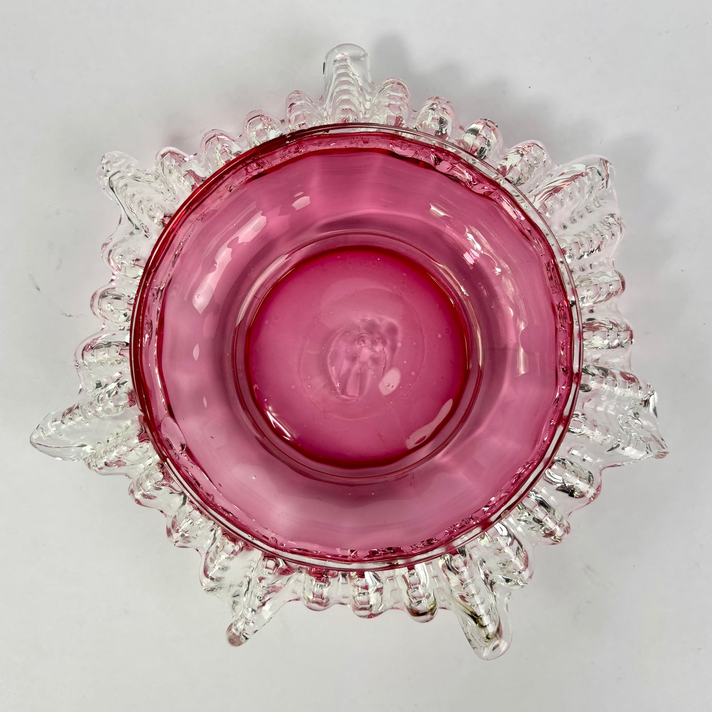Victorian Cranberry Glass Covered Bonbon Dish c.1880–1900
