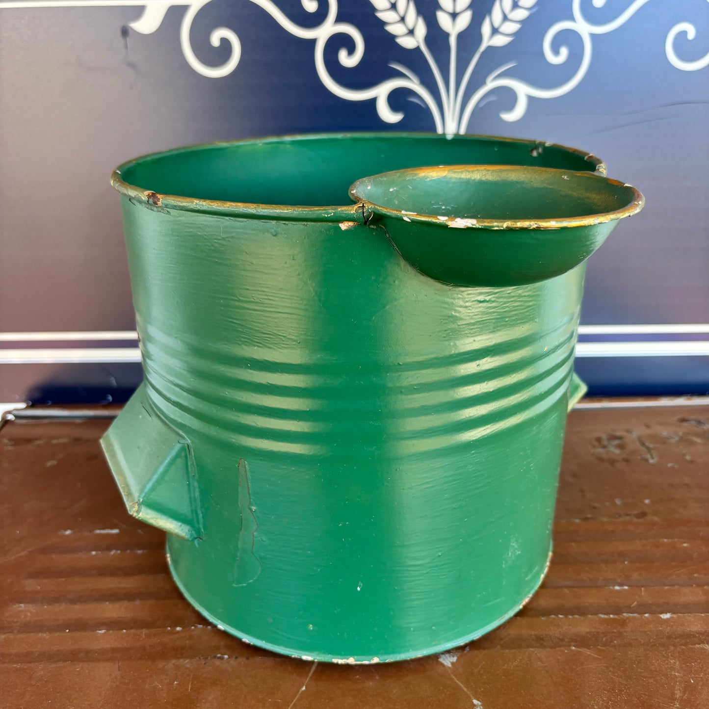 Vintage Vitromant Enamel Wash Stand with Hand-Painted Buckets & Basin | Australian Bush Motif