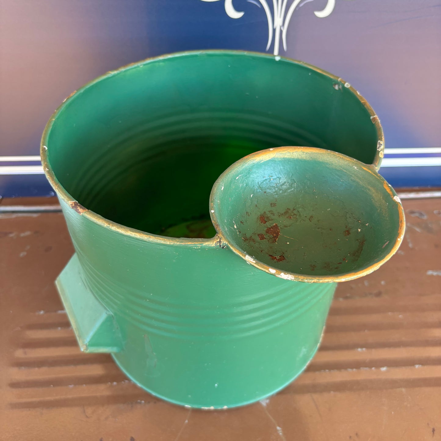 Vintage Vitromant Enamel Wash Stand with Hand-Painted Buckets & Basin | Australian Bush Motif