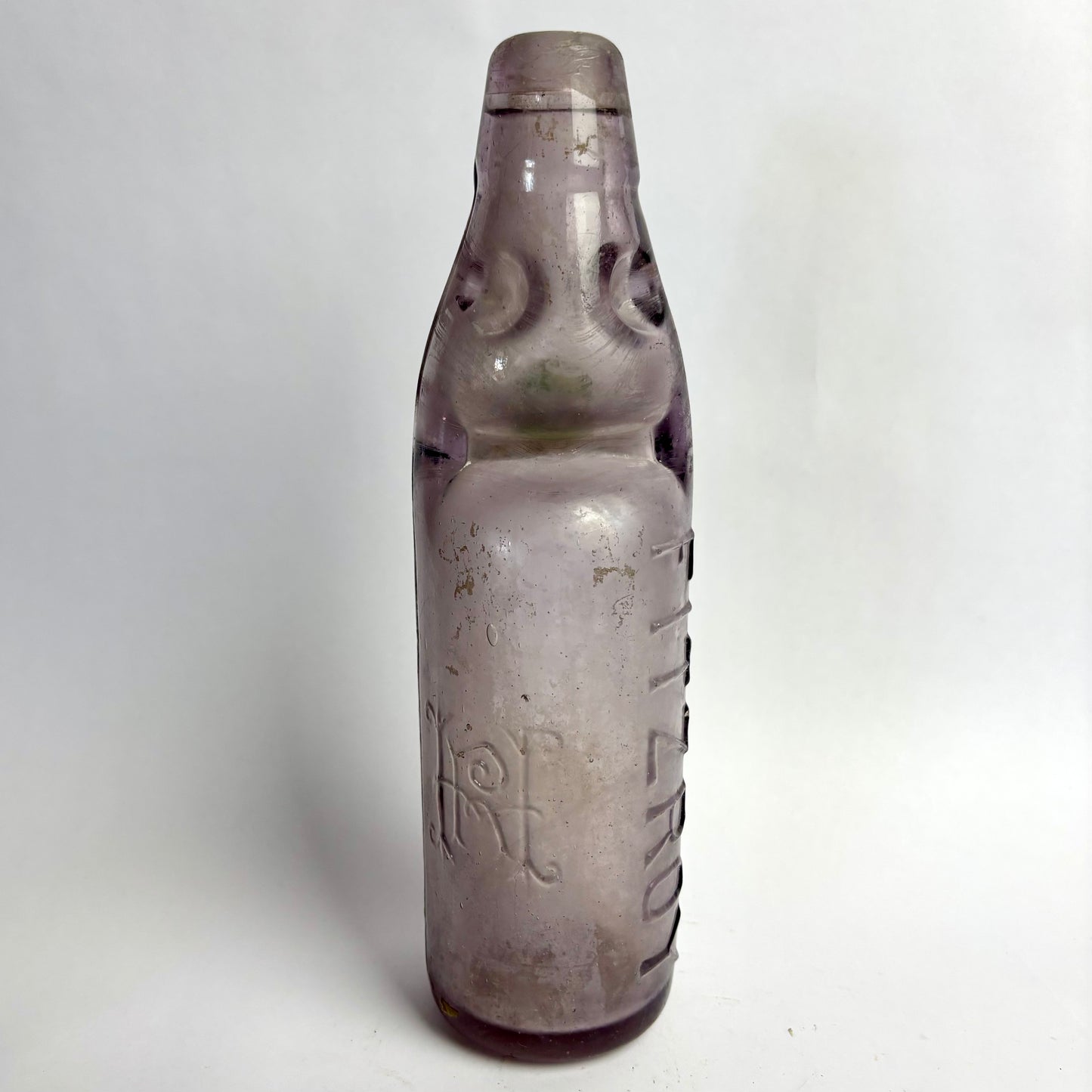 R. Harrison Fitzroy Crown Seal Bottle – Amethyst Glass – RH Monogram – Victoria c1900