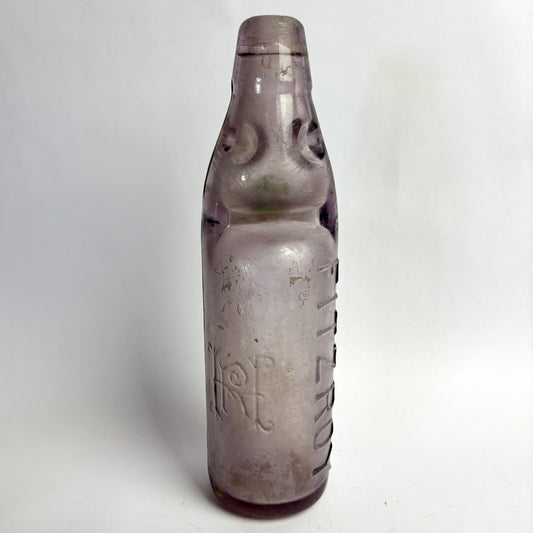 R. Harrison Fitzroy Crown Seal Bottle – Amethyst Glass – RH Monogram – Victoria c1900