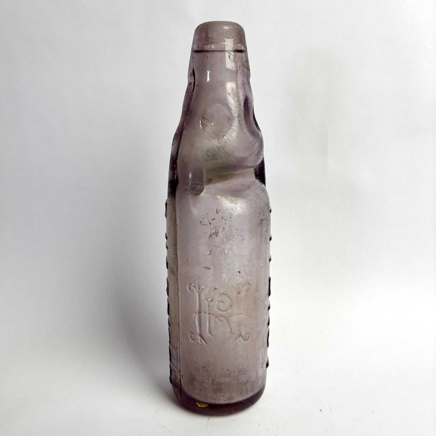 R. Harrison Fitzroy Crown Seal Bottle – Amethyst Glass – RH Monogram – Victoria c1900